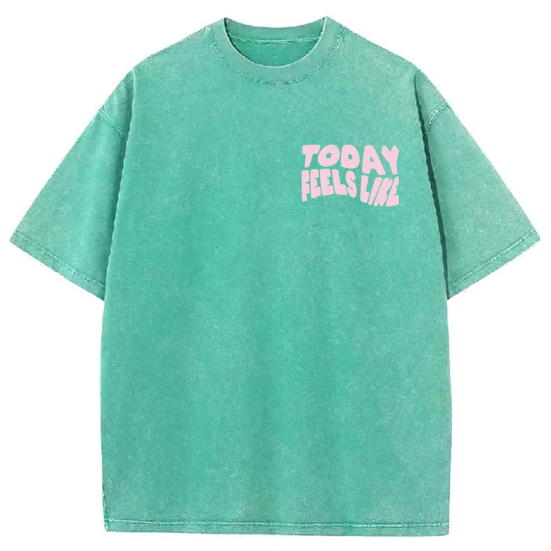 Today Feels Like I Need A Dog Kiss Washed Unisex Tee