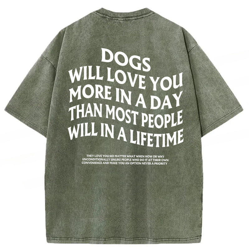 Dogs Will Love You More Washed Unisex Tee