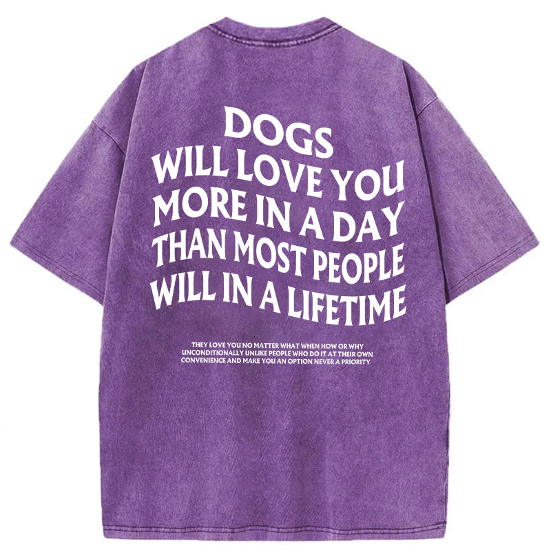Dogs Will Love You More Washed Unisex Tee