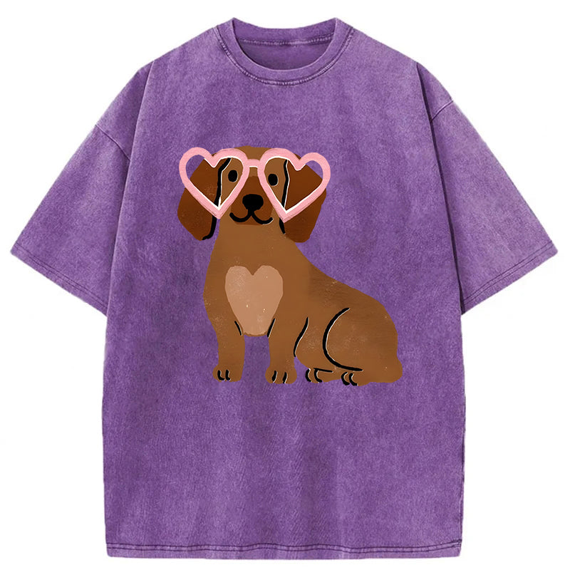 Dachshund Washed Unisex Tee