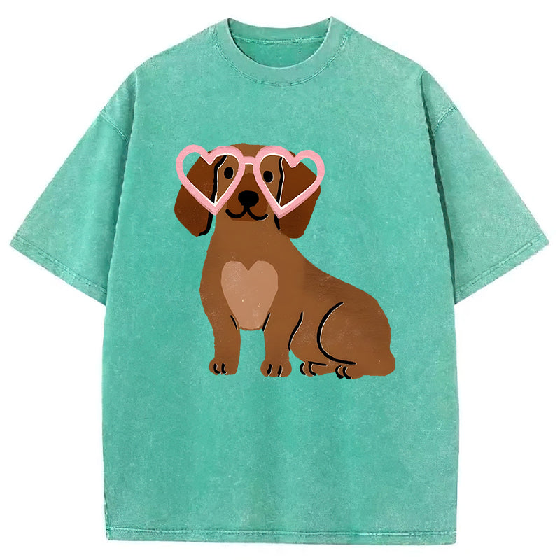 Dachshund Washed Unisex Tee