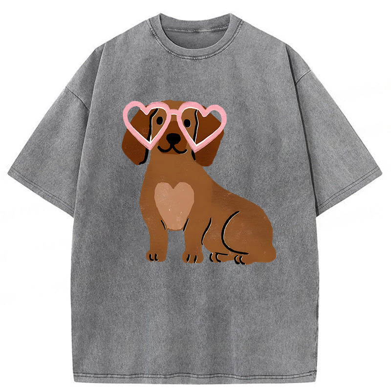 Dachshund Washed Unisex Tee