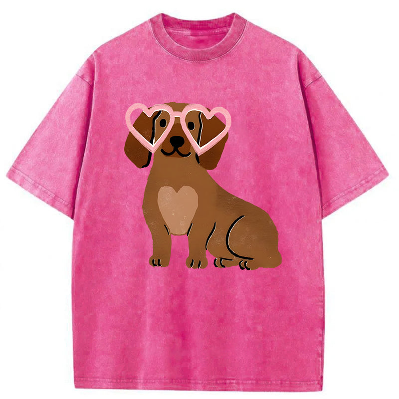 Dachshund Washed Unisex Tee