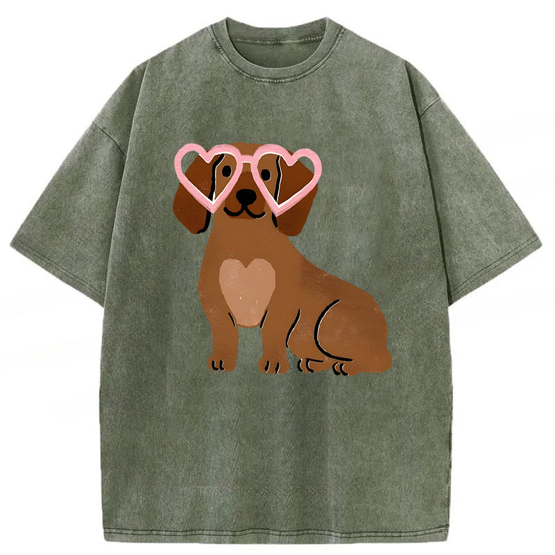 Dachshund Washed Unisex Tee