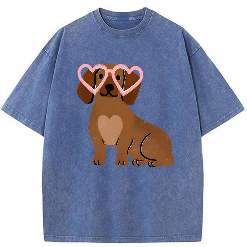 Dachshund Washed Unisex Tee