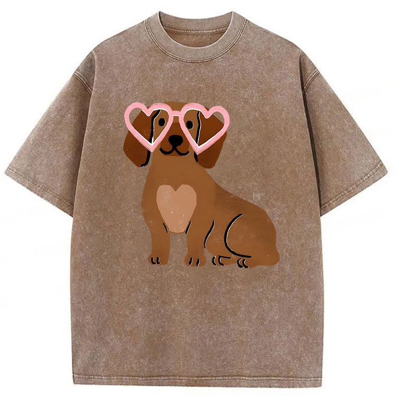 Dachshund Washed Unisex Tee