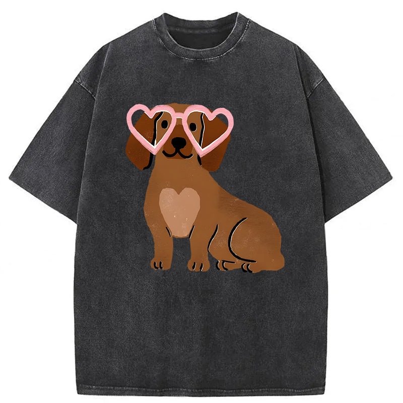 Dachshund Washed Unisex Tee