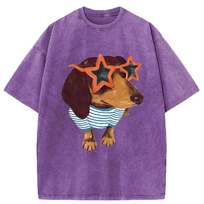 Dachshund Washed Unisex Tee