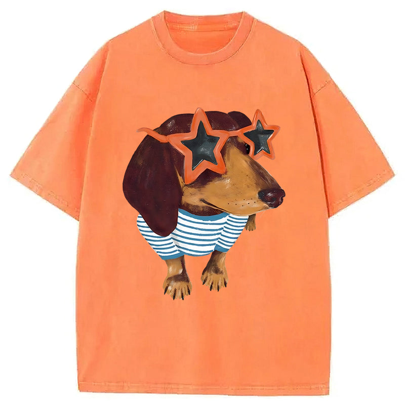 Dachshund Washed Unisex Tee