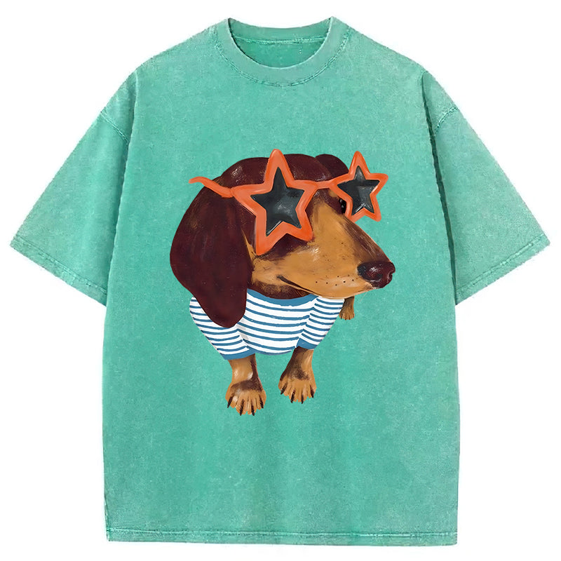 Dachshund Washed Unisex Tee