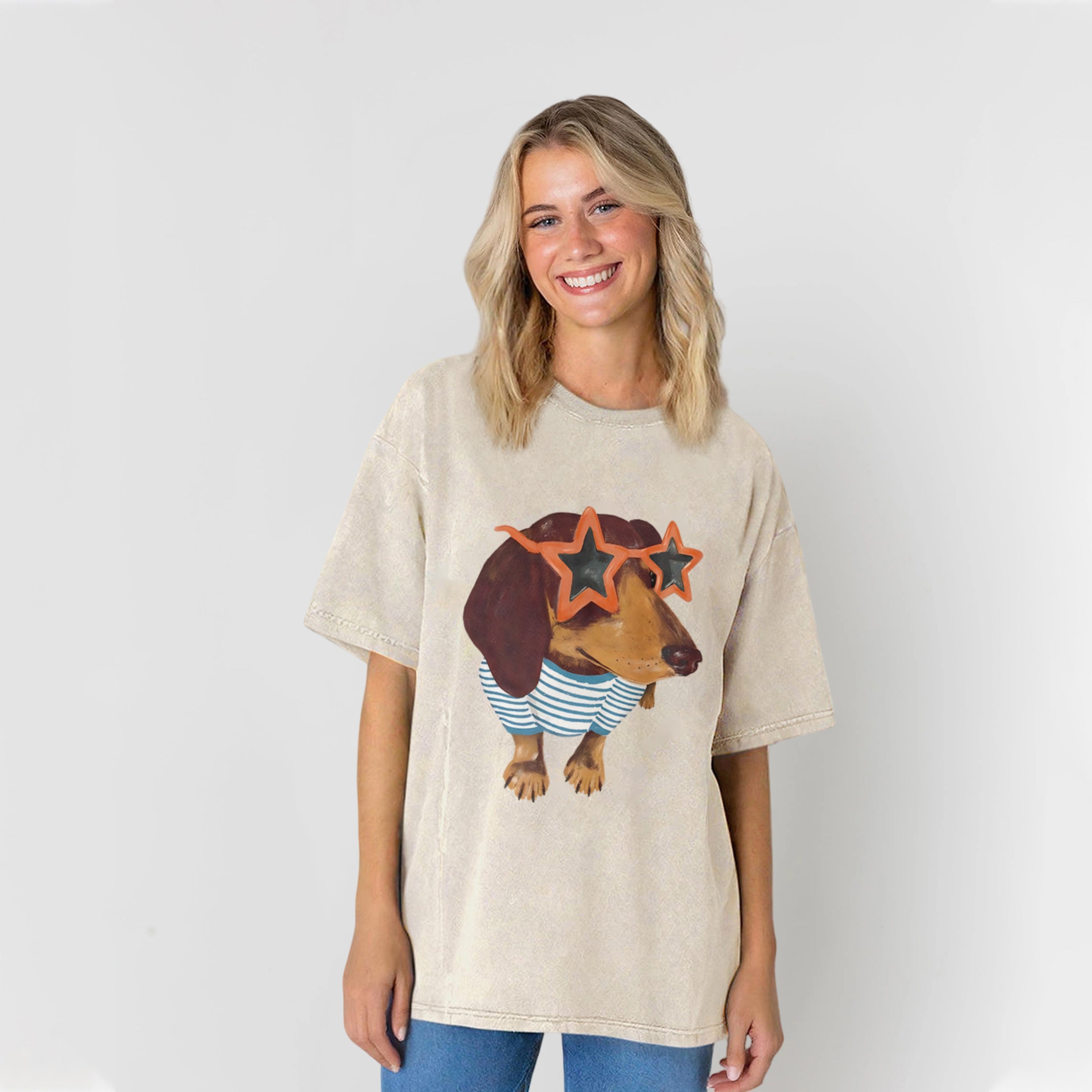 Dachshund Washed Unisex Tee