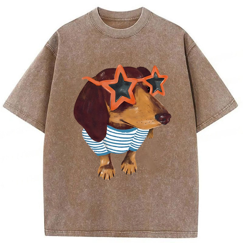 Dachshund Washed Unisex Tee