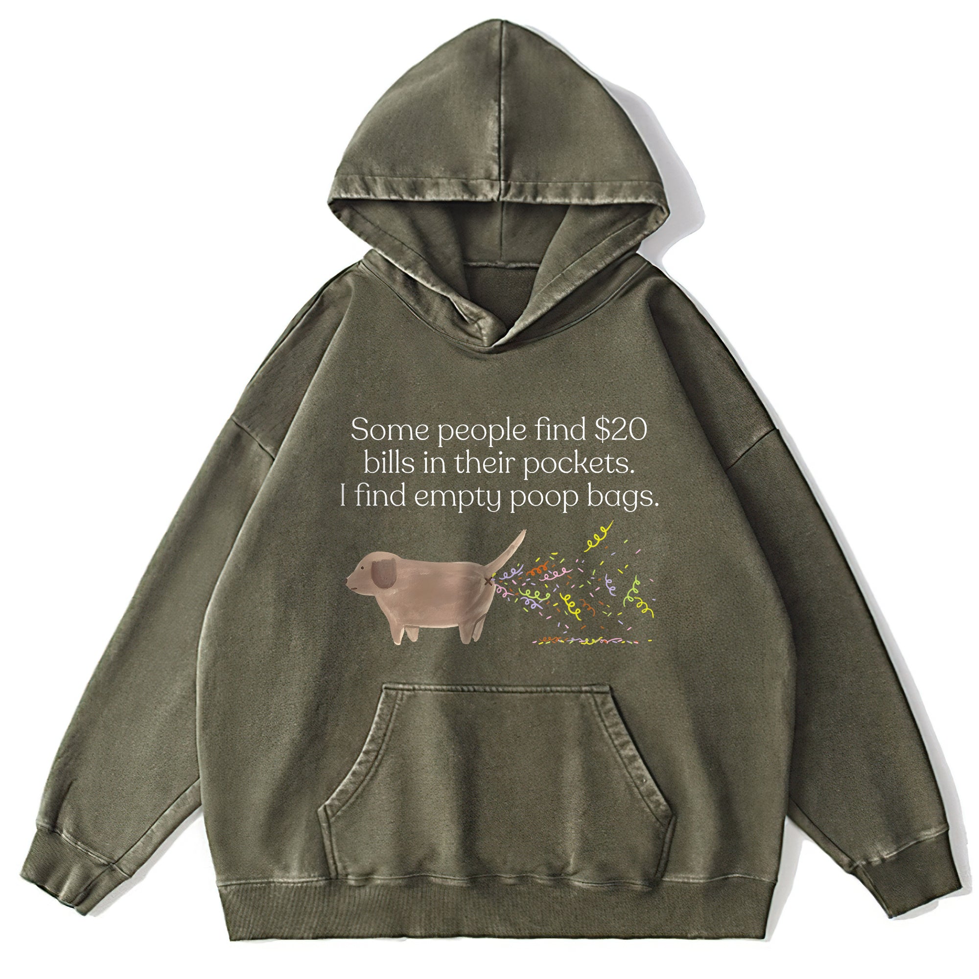 I Find Empty Poop Bags Washed Unisex Hoodie