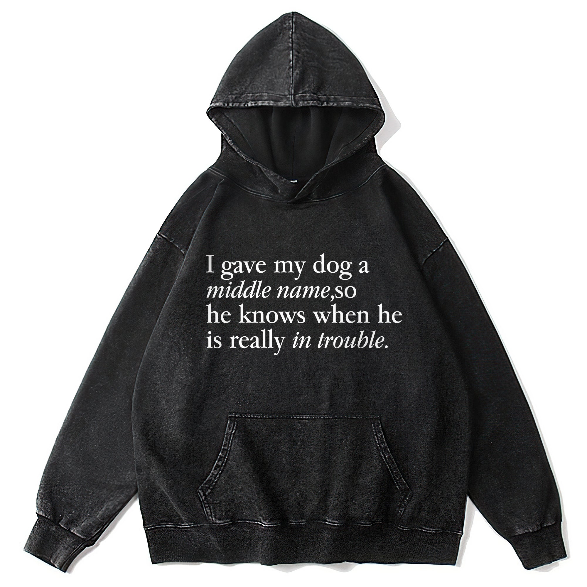 I Gave My Dog A Middle Name Washed Unisex Hoodie