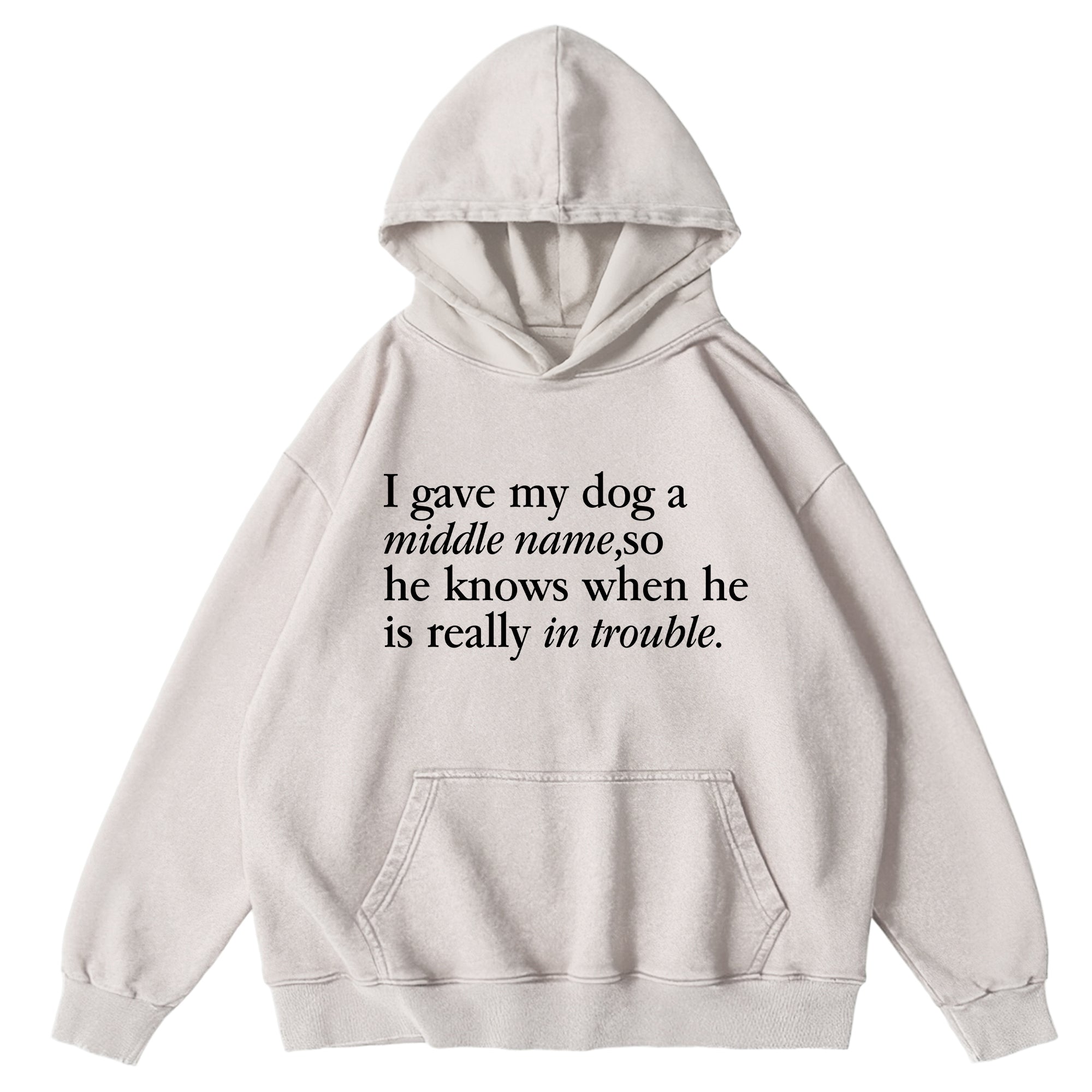 I Gave My Dog A Middle Name Washed Unisex Hoodie