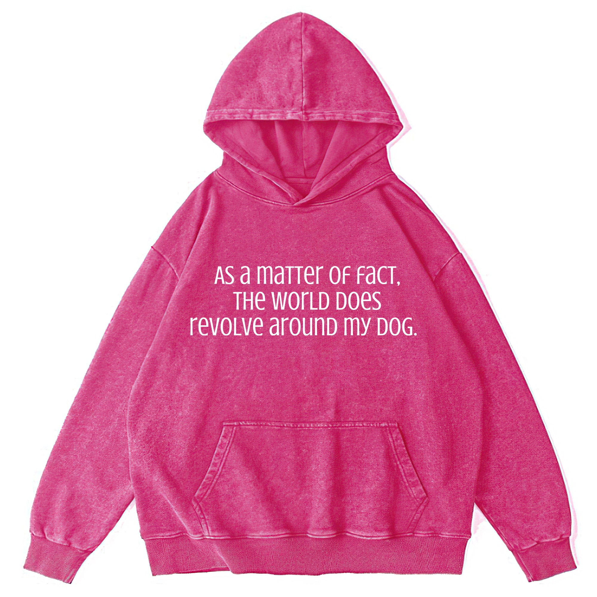 The World Does Revolve Around My Dog Washed Unisex Hoodie