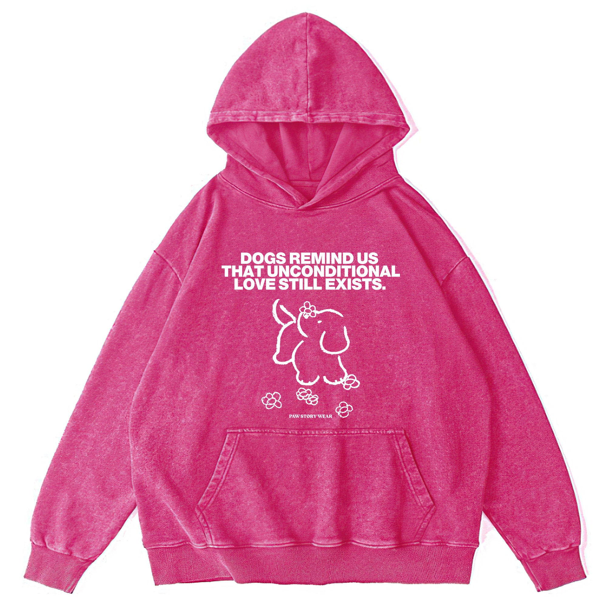Dogs Remind Us Washed Unisex Hoodie