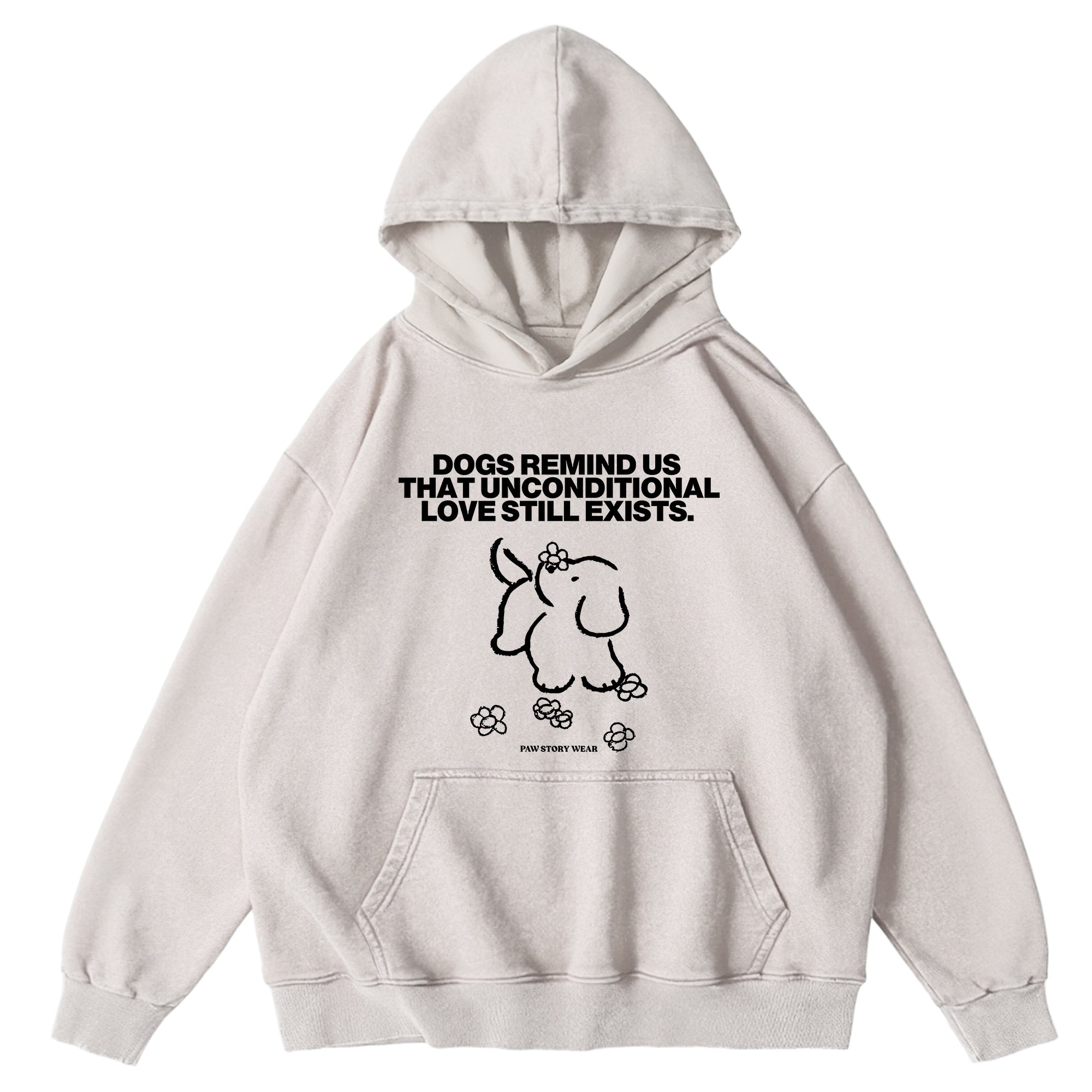 Dogs Remind Us Washed Unisex Hoodie