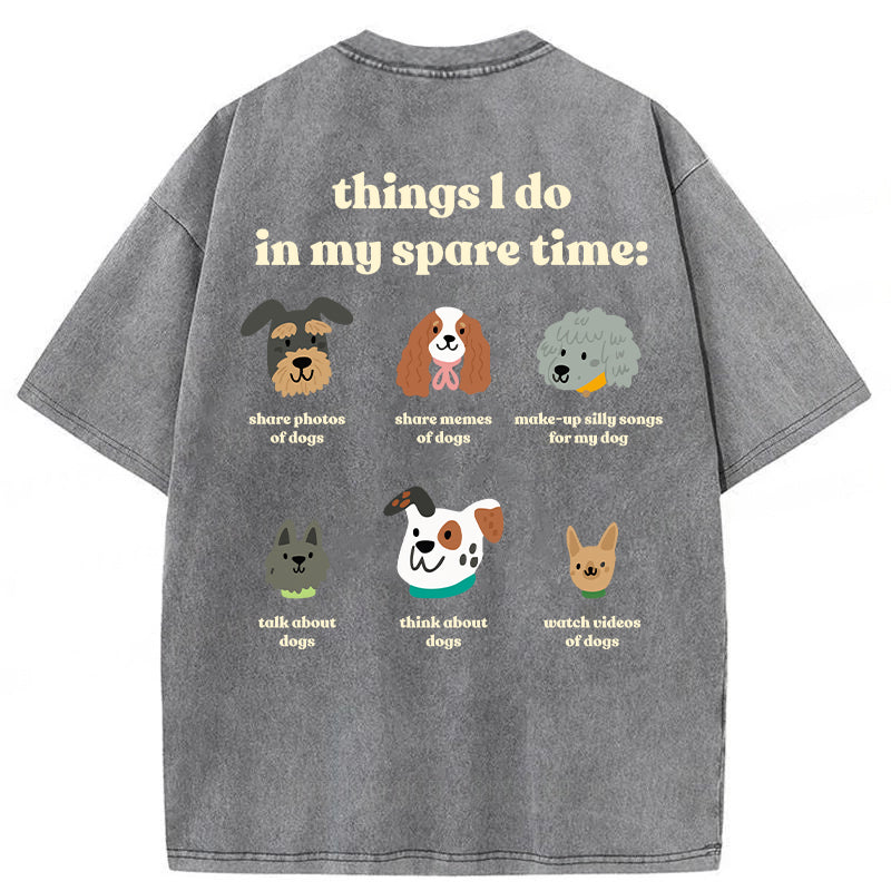 Things I Do In My Spare Time Washed Unisex Tee