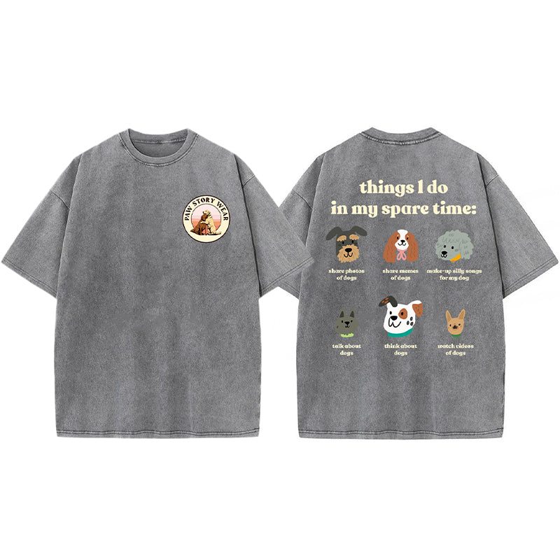 Things I Do In My Spare Time Washed Unisex Tee