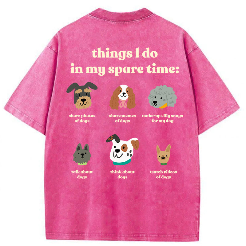 Things I Do In My Spare Time Washed Unisex Tee