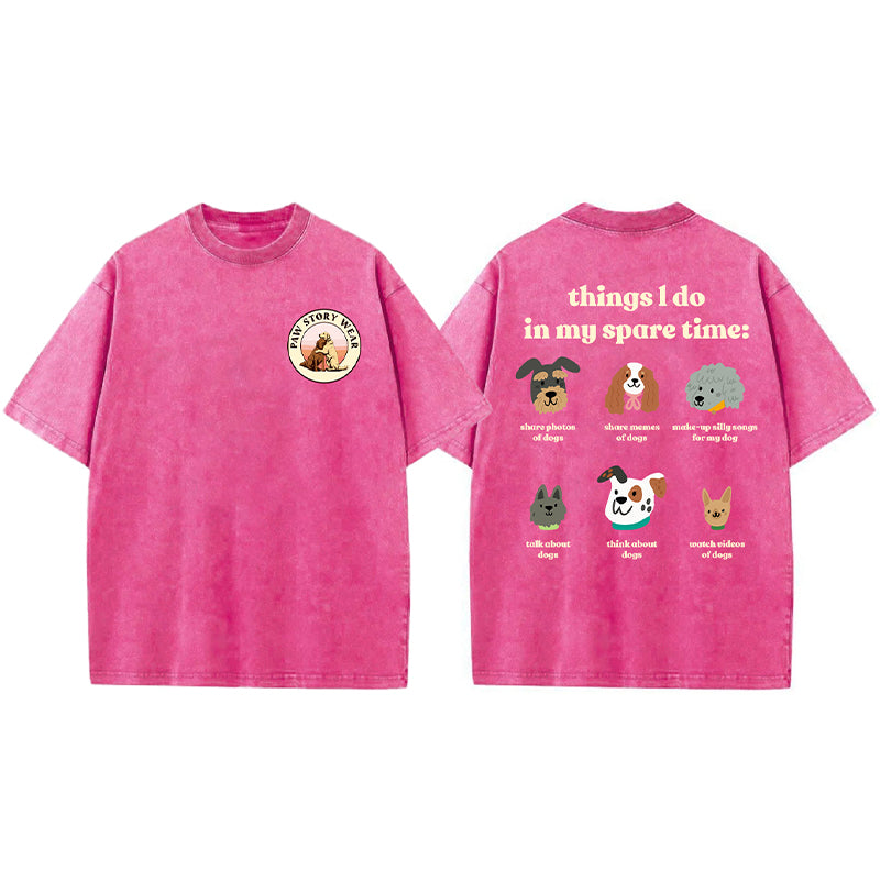 Things I Do In My Spare Time Washed Unisex Tee