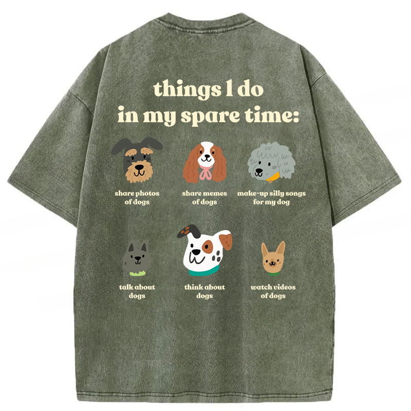 Things I Do In My Spare Time Washed Unisex Tee