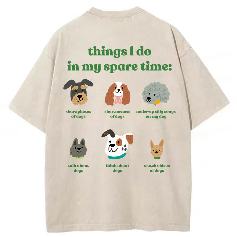 Things I Do In My Spare Time Washed Unisex Tee