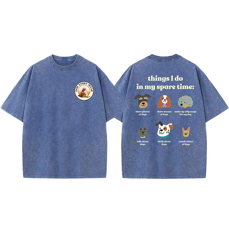 Things I Do In My Spare Time Washed Unisex Tee