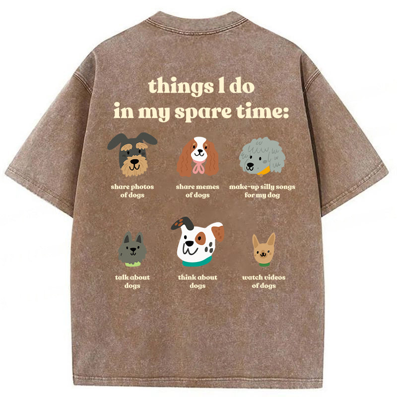 Things I Do In My Spare Time Washed Unisex Tee