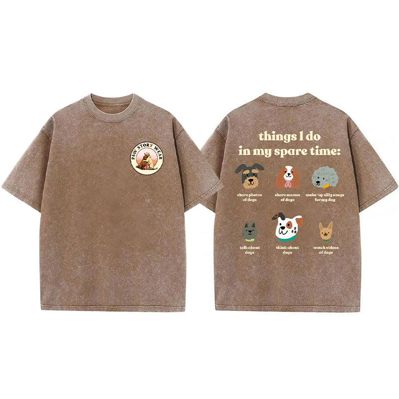 Things I Do In My Spare Time Washed Unisex Tee