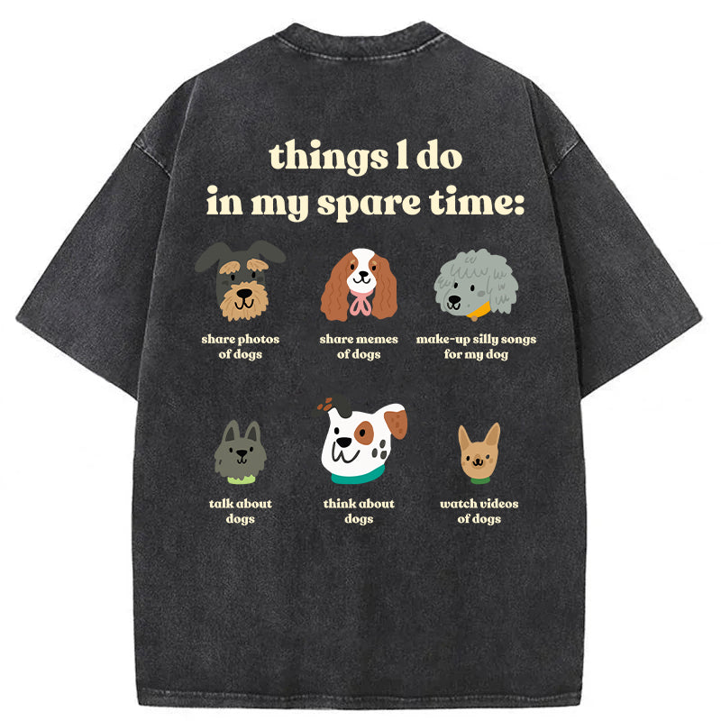 Things I Do In My Spare Time Washed Unisex Tee