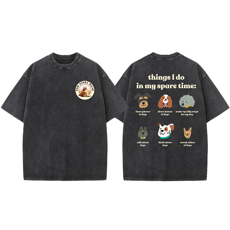 Things I Do In My Spare Time Washed Unisex Tee