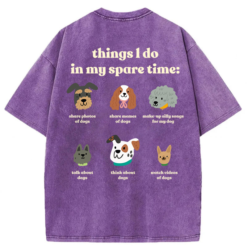 Things I Do In My Spare Time Washed Unisex Tee