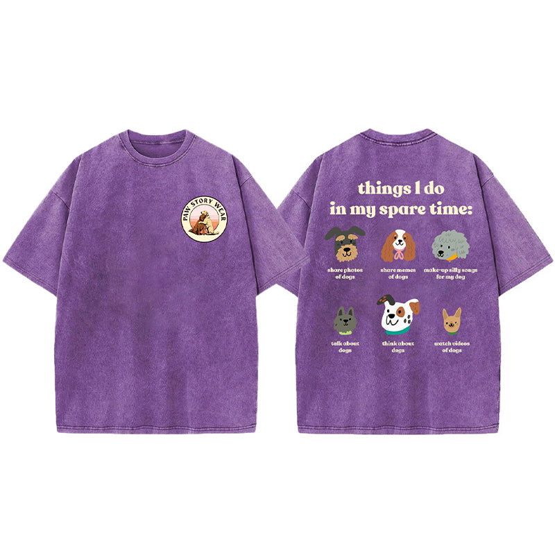 Things I Do In My Spare Time Washed Unisex Tee