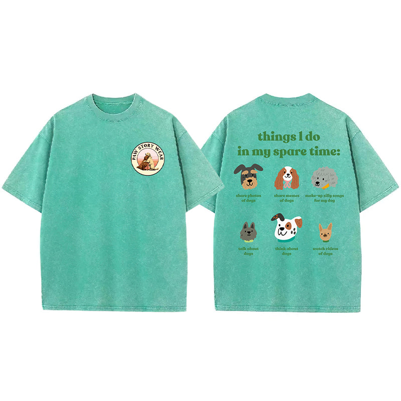 Things I Do In My Spare Time Washed Unisex Tee