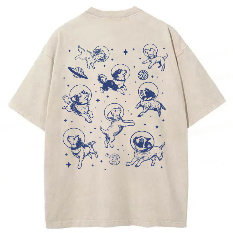 Dogs In Space Washed Unisex Tee