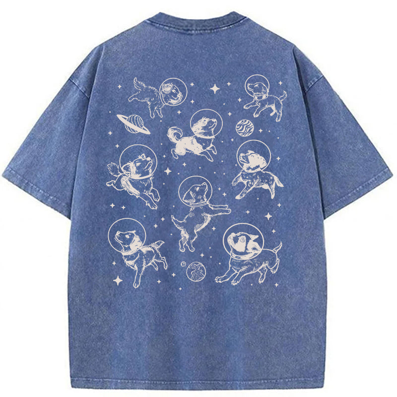 Dogs In Space Washed Unisex Tee