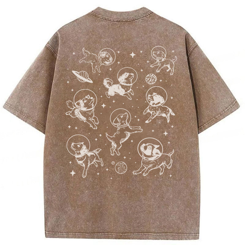 Dogs In Space Washed Unisex Tee