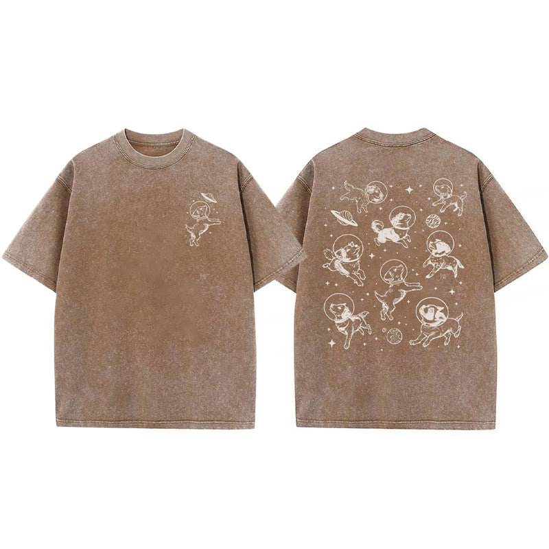 Dogs In Space Washed Unisex Tee
