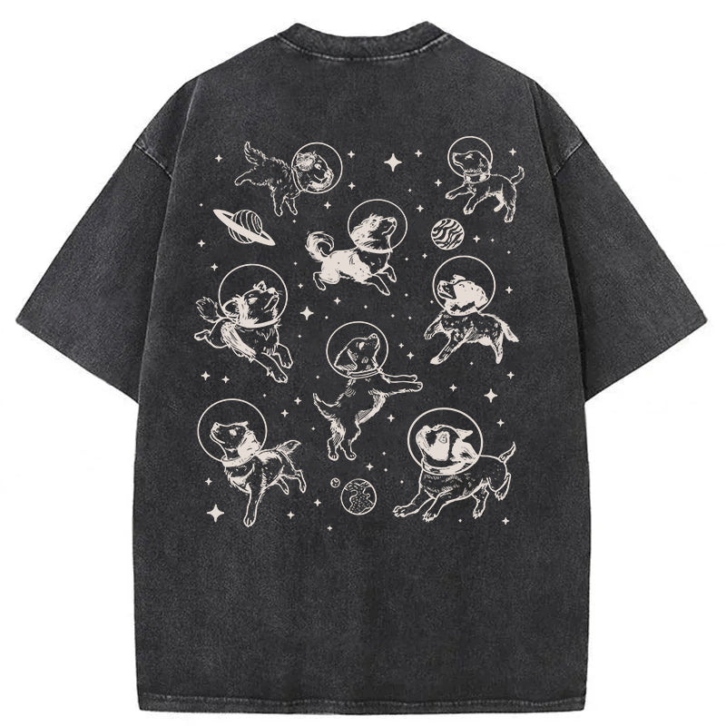 Dogs In Space Washed Unisex Tee