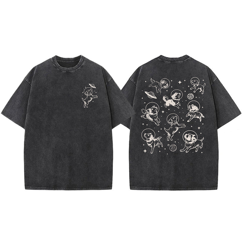 Dogs In Space Washed Unisex Tee