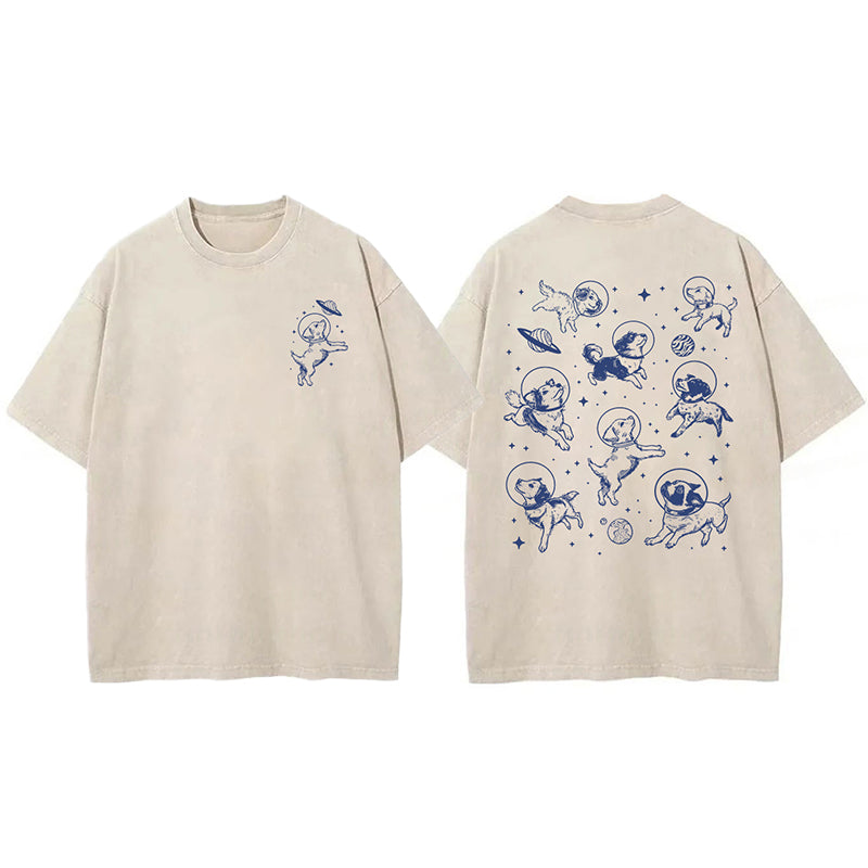 Dogs In Space Washed Unisex Tee