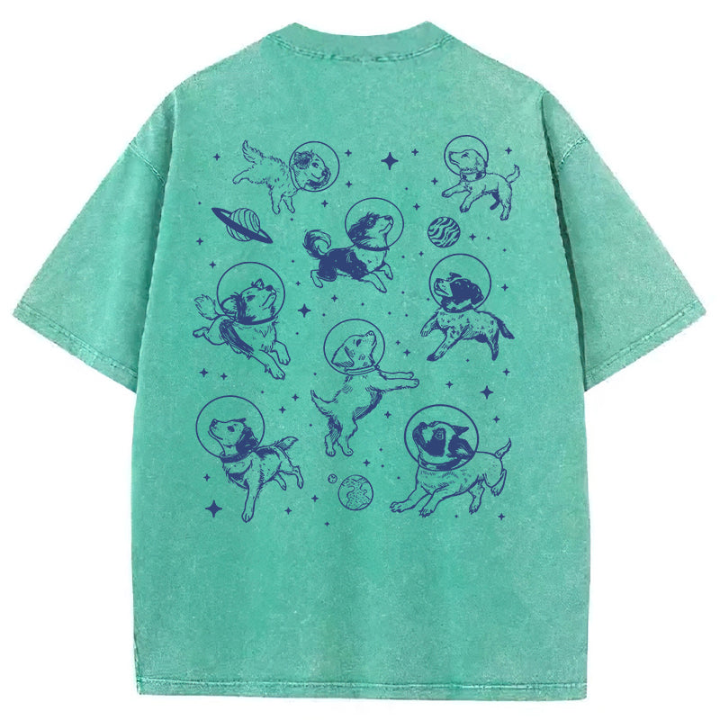 Dogs In Space Washed Unisex Tee