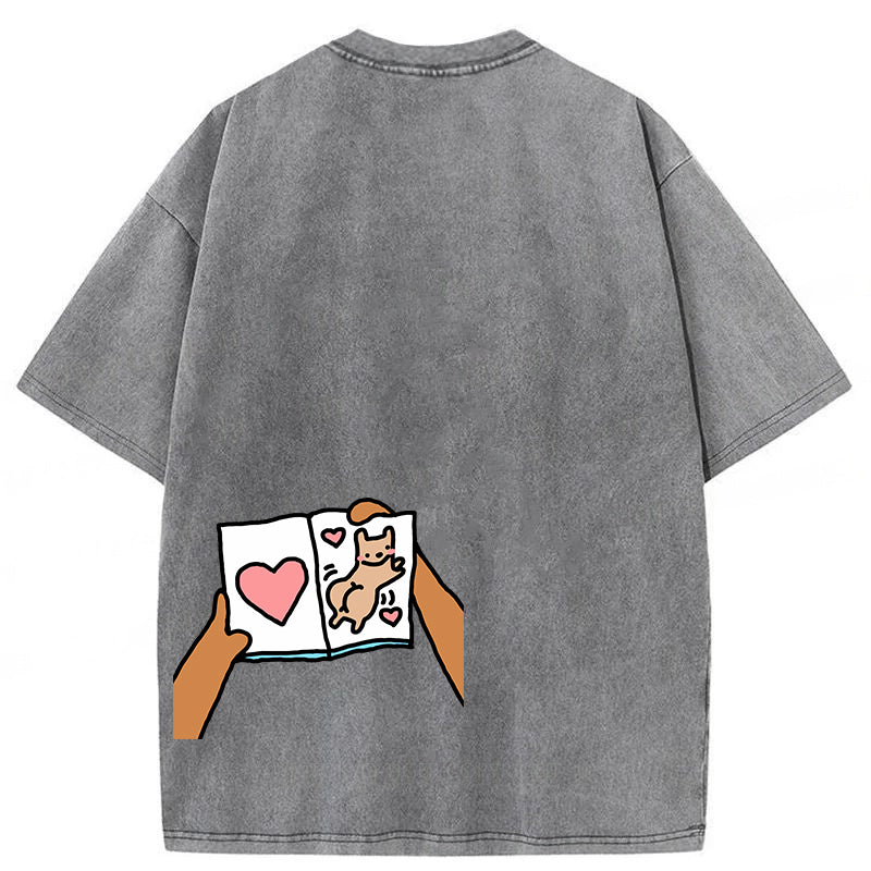 Just Thinking Of You Makes Me Smile Washed Unisex Tee