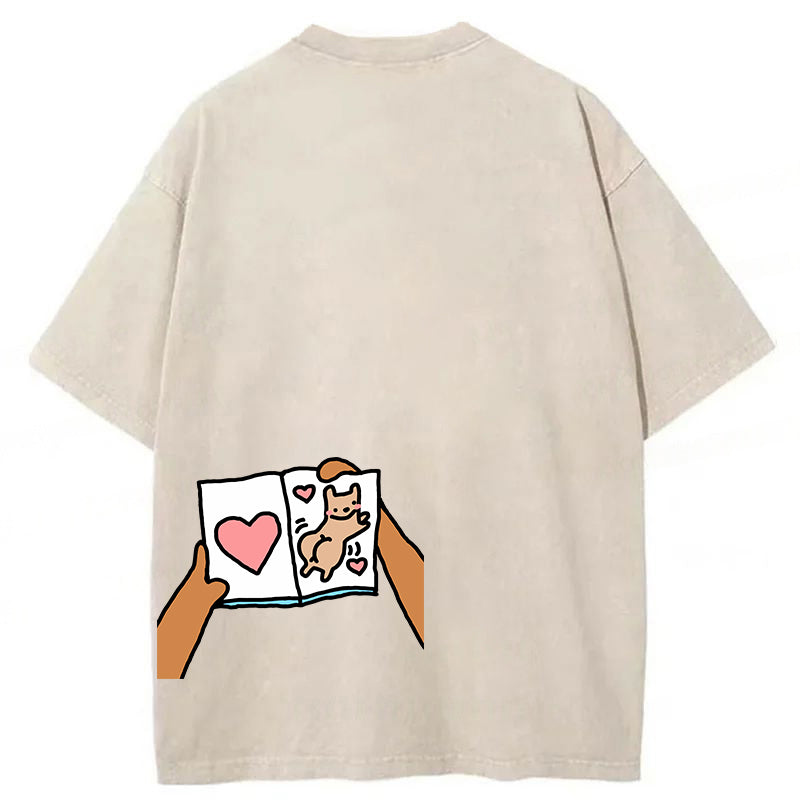 Just Thinking Of You Makes Me Smile Washed Unisex Tee