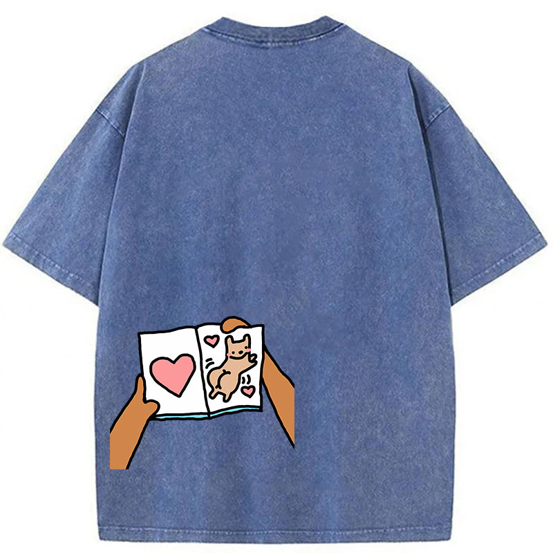 Just Thinking Of You Makes Me Smile Washed Unisex Tee