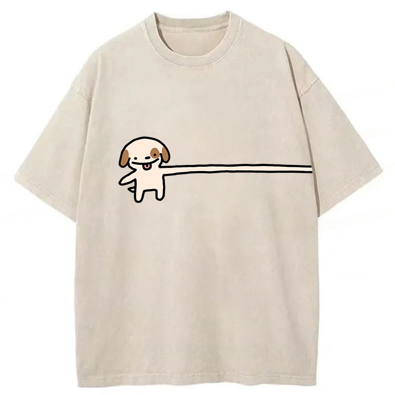 Funny Puppy Cartoon Washed Unisex Tee