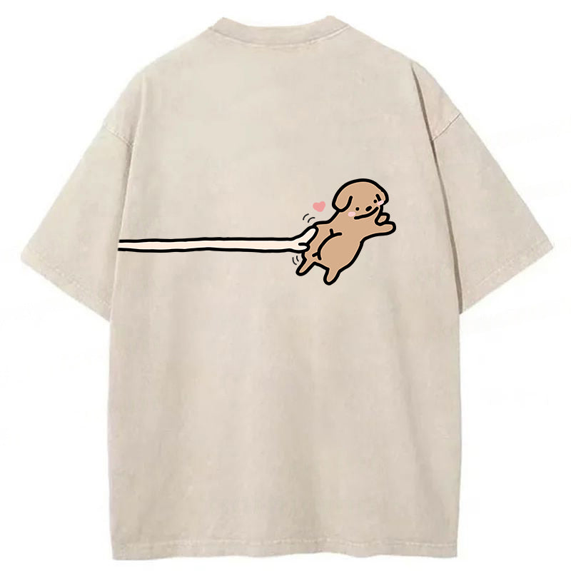 Funny Puppy Cartoon Washed Unisex Tee