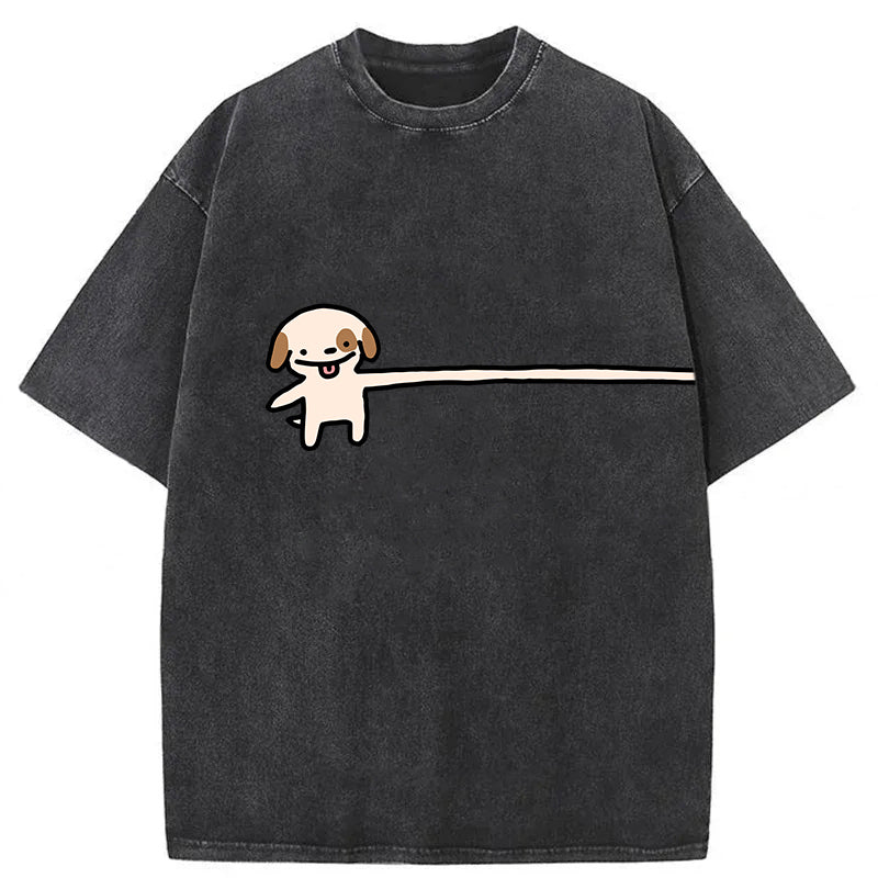 Funny Puppy Cartoon Washed Unisex Tee